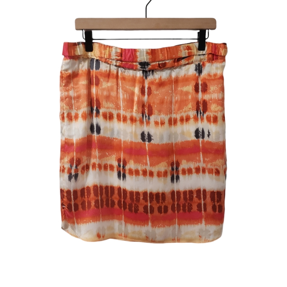 Banana Republic 100% Silk Mini‎ Skirt Vintage Tye Dye Dip Dye Size 6